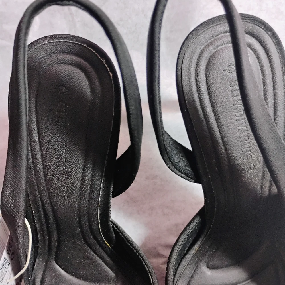 Stradivarius Black Buckle Slingback Heels NWT Size 40 - Picture 11 of 17